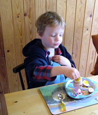 breakfast of freshly gathered eggs at higher lank farm